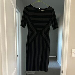 Anthropologie Black Striped Midi Dress